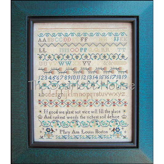 The Scarlett House ~ Mary Ann Louisa Boston Sampler Pattern