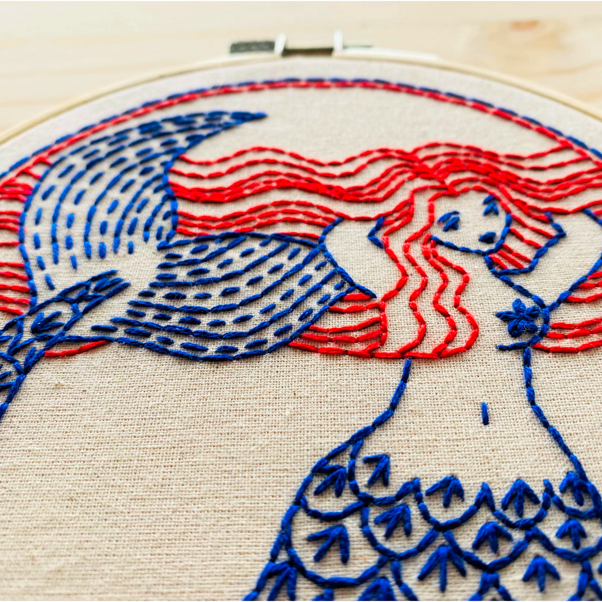 Hook, Line & Tinker ~ Mermaid Hair Don't Care Embroidery Kit