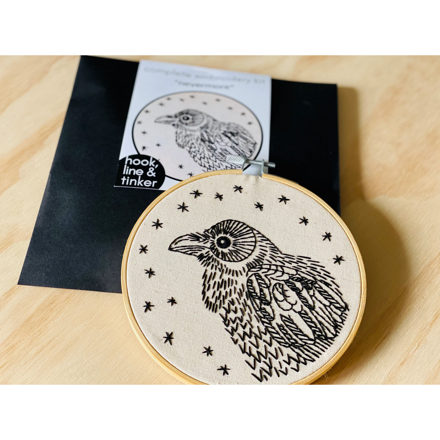 Hook, Line & Tinker | Raven Nevermore Embroidery Kit