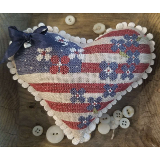 Samplers Not Forgotten ~ Patriotic Heart Kit Market 2022