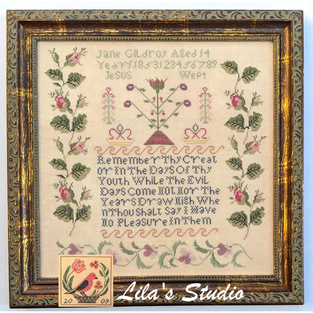 Lila's Studio ~ Jane Gildroy 1853 Sampler Pattern