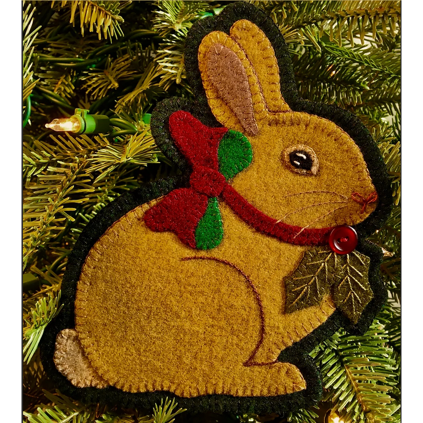 Jerome Thomas ~ Miss Holly Bunny Wool Applique Pattern