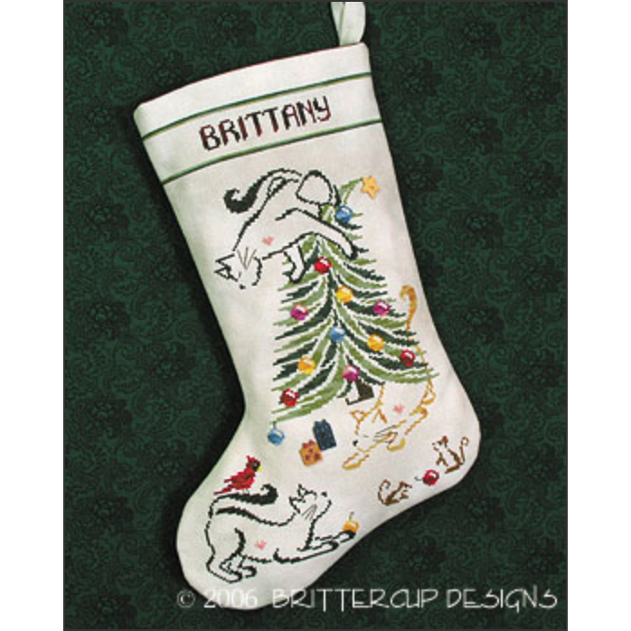 Brittercup Designs ~ Britty Kitty Christmas Stocking Pattern