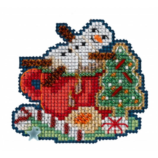 Mill Hill Winter Holiday 2022 ~ Marshmallow Snowman Tree Cross Stitch Kit