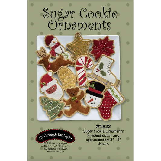 All Through the Night ~ Sugar Cookie Ornaments Wool Applique Pattern