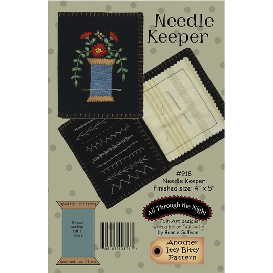 All Through the Night ~ Needle Keeper Wool Applique Pattern