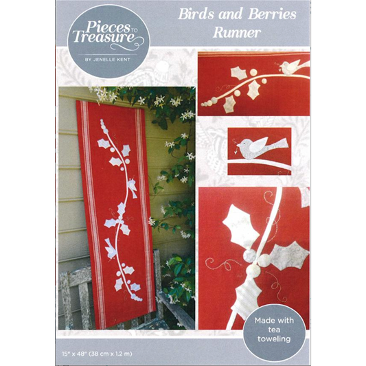 Pieces to Treasure ~ Birds and Berries Runner Applique Pattern or Kit