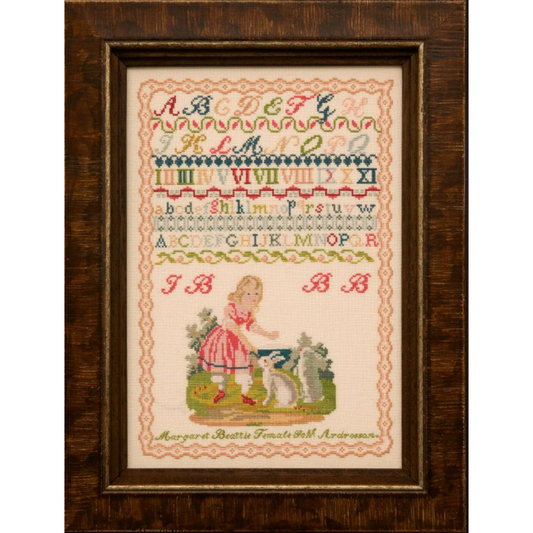 Hands Across The Sea ~ Margaret Beattie 1866 Sampler Pattern Printed Booklet