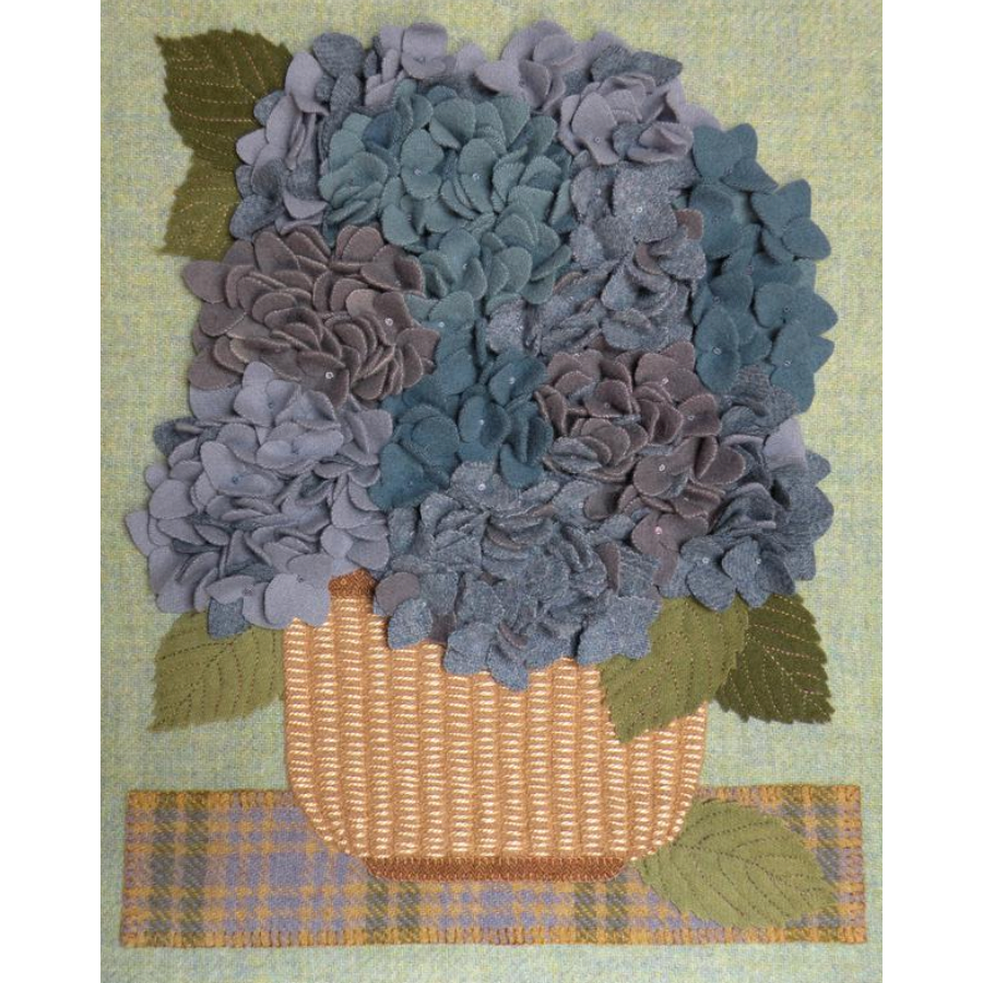 Meetinghouse Hill Designs ~ Hydrangeas For Brennie Wool Applique Pattern