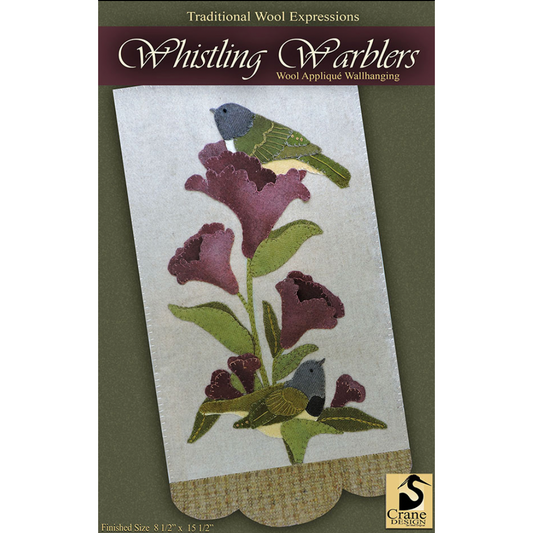 Crane Design ~ Whistling Warblers Wool Applique Pattern