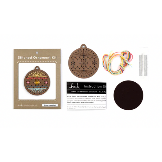 Kiriki Press ~ Gingerbread Ball Stitched Ornament Kit