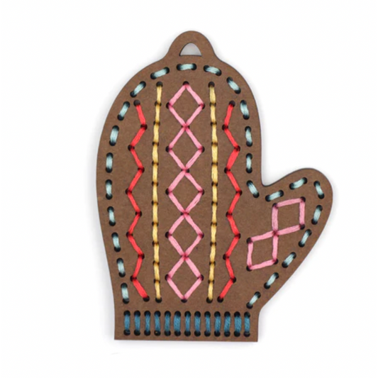 Kiriki Press ~ Gingerbread Mitten Stitched Ornament Kit