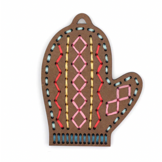 Kiriki Press | Gingerbread Mitten Stitched Ornament Kit