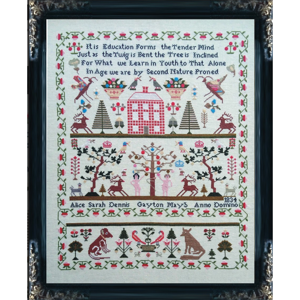 Tabbycat | Alice Sarah Dennis 1834 Sampler Pattern