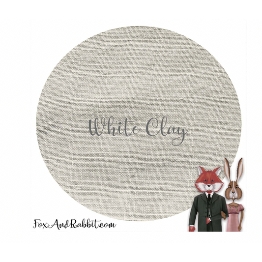 Fox & Rabbit ~ 46 ct. White Clay Bristol Linen