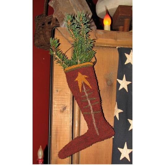 Old Tattered Flag ~ Elf Stocking Punch Needle Pattern