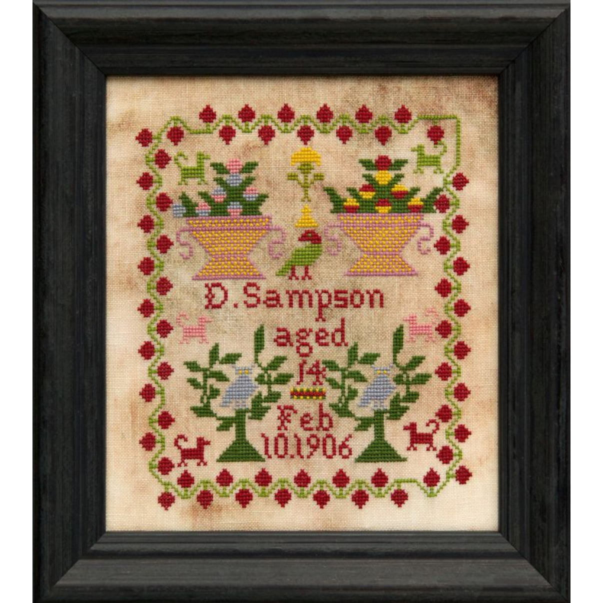 Hands Across The Sea ~ The Needlework of Dorcie Sampson Sampler Pattern Printed Booklet