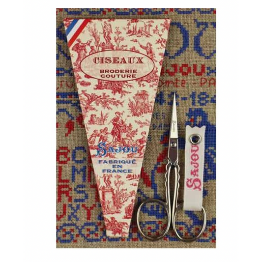 Sajou Embroidery Scissors ~ Scalloped Nickel Plated