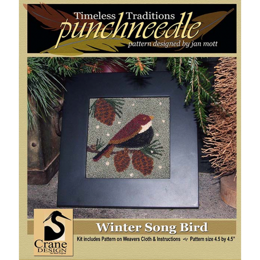 Crane Design ~ Winter Song Bird Punch Needle Pattern