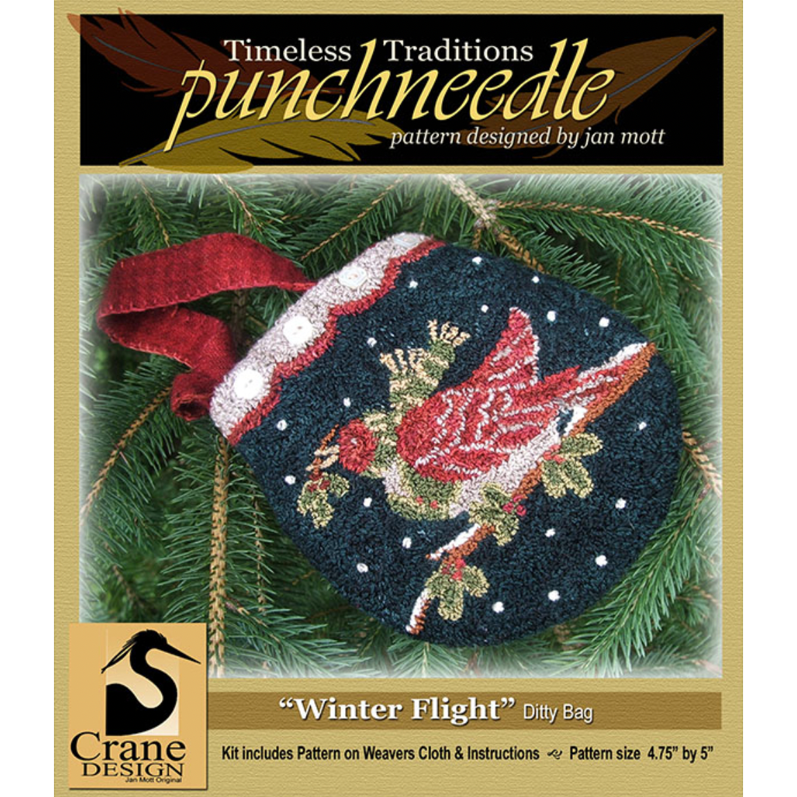 Crane Design ~ Winter Flight Punch Needle Pattern