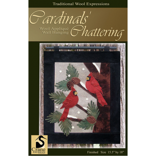 Crane Design ~ Cardinals Chattering Wool Applique Pattern