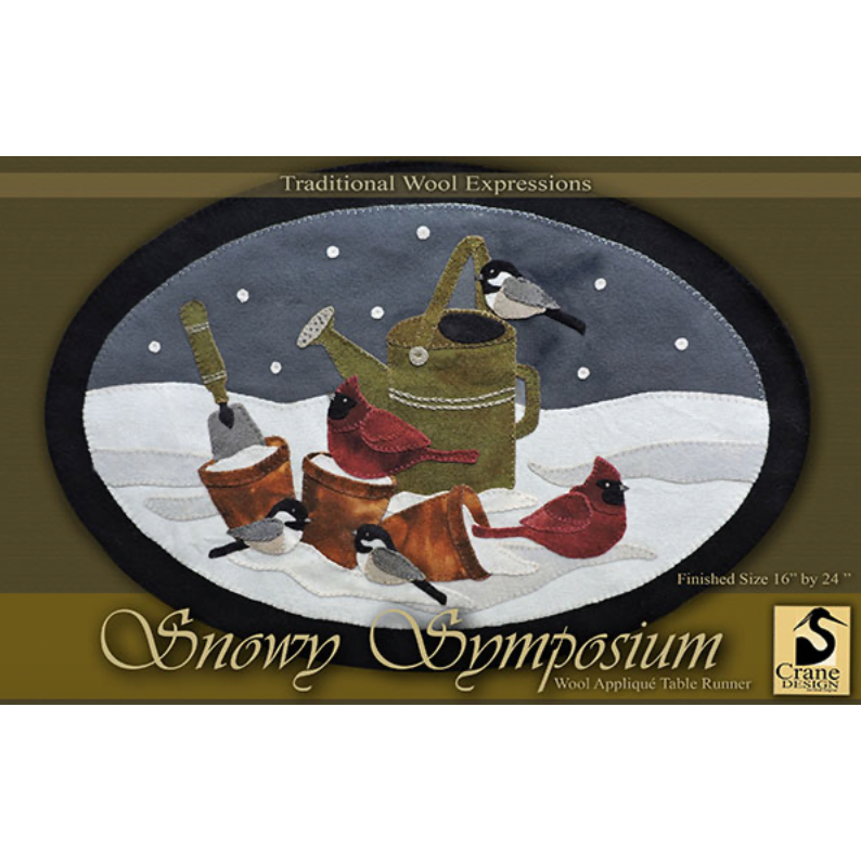 Crane Design ~ Snowy Symposium Wool Applique Pattern