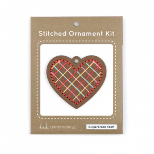 Kiriki Press ~ Gingerbread Heart Stitched Ornament Kit