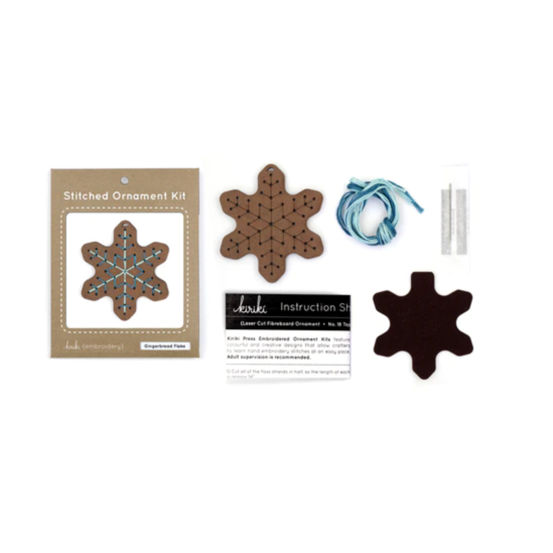 Kiriki Press ~ Gingerbread Flake Stitched Ornament Kit