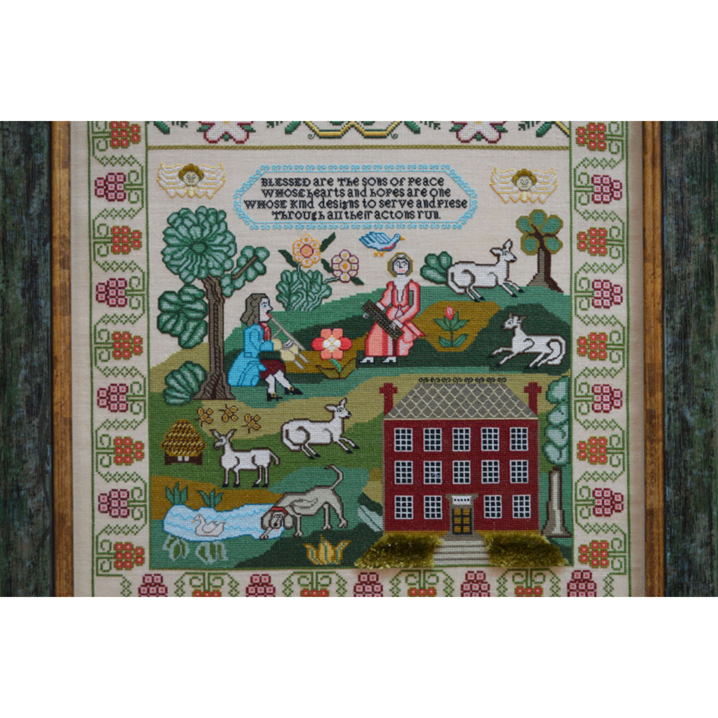 The Scarlet Letter ~ Blessed are the Sons of Peace Reproduction Sampler Pattern