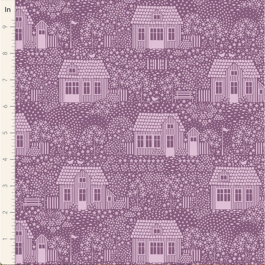 Tilda Fabrics ~ Hometown My Neighborhood Blender Lilac TIL110062