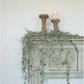 HHWW ~ 51" Silver Bell & Glittered Greens Swag