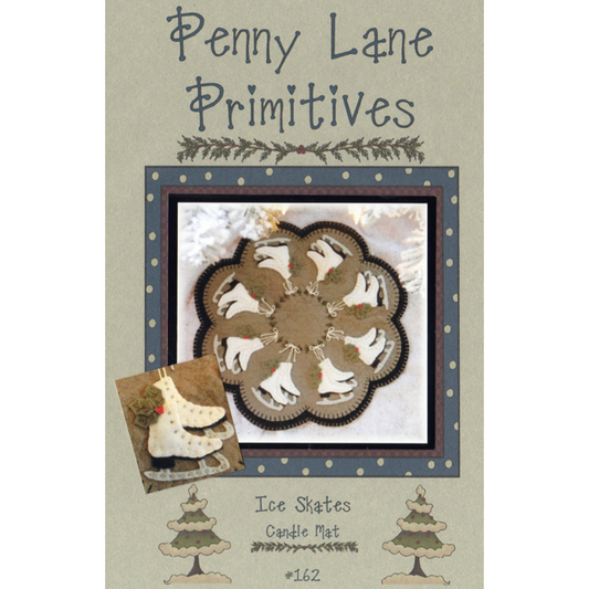 Penny Lane Primitives ~ Ice Skates Candle Mat Pattern
