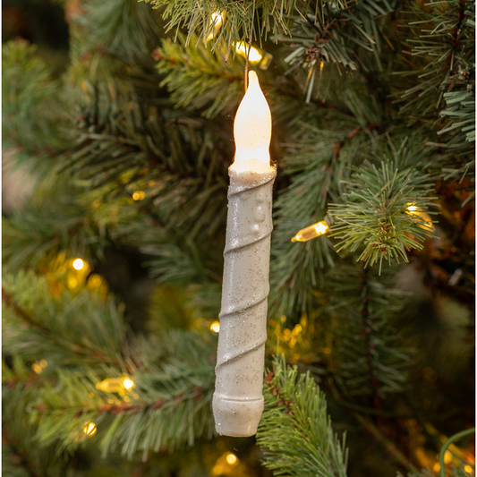 HHWW ~ 6.5" White Flair Tip Taper Hanging Candle