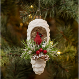 5" Cardinal Pinecone Ornament