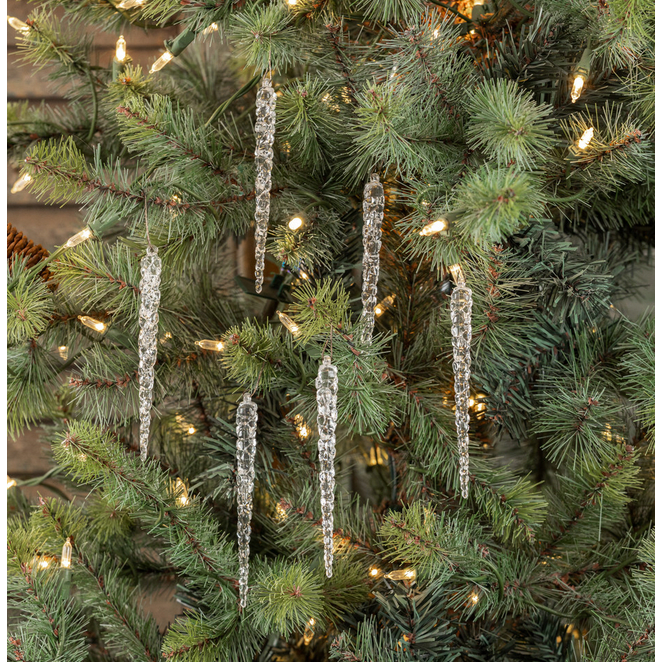HHWW ~ Set / 6 Clear Northern Icicles