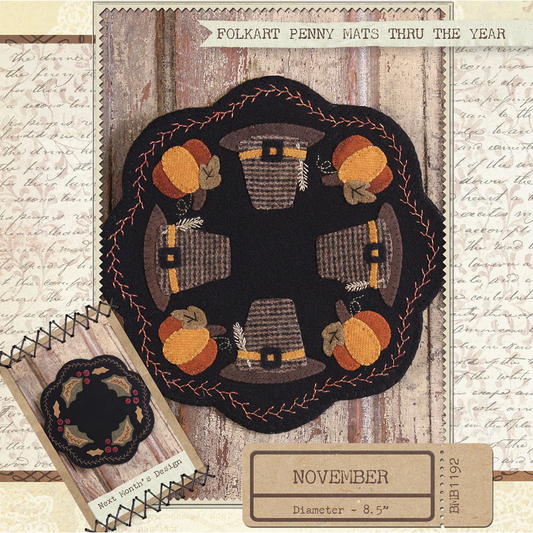 Buttermilk Basin ~ Folkart Penny Mats - November Applique Pattern