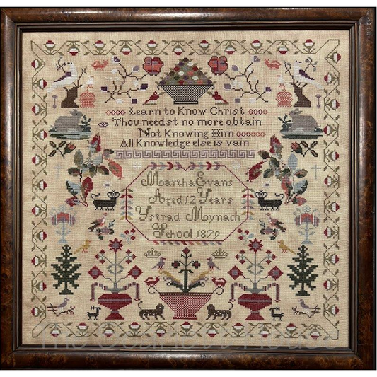 The Scarlett House ~ Martha Evans 1879 Reproduction Sampler