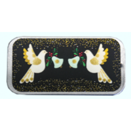 Just Nan ~ Christmas Doves Mini Slide Tin