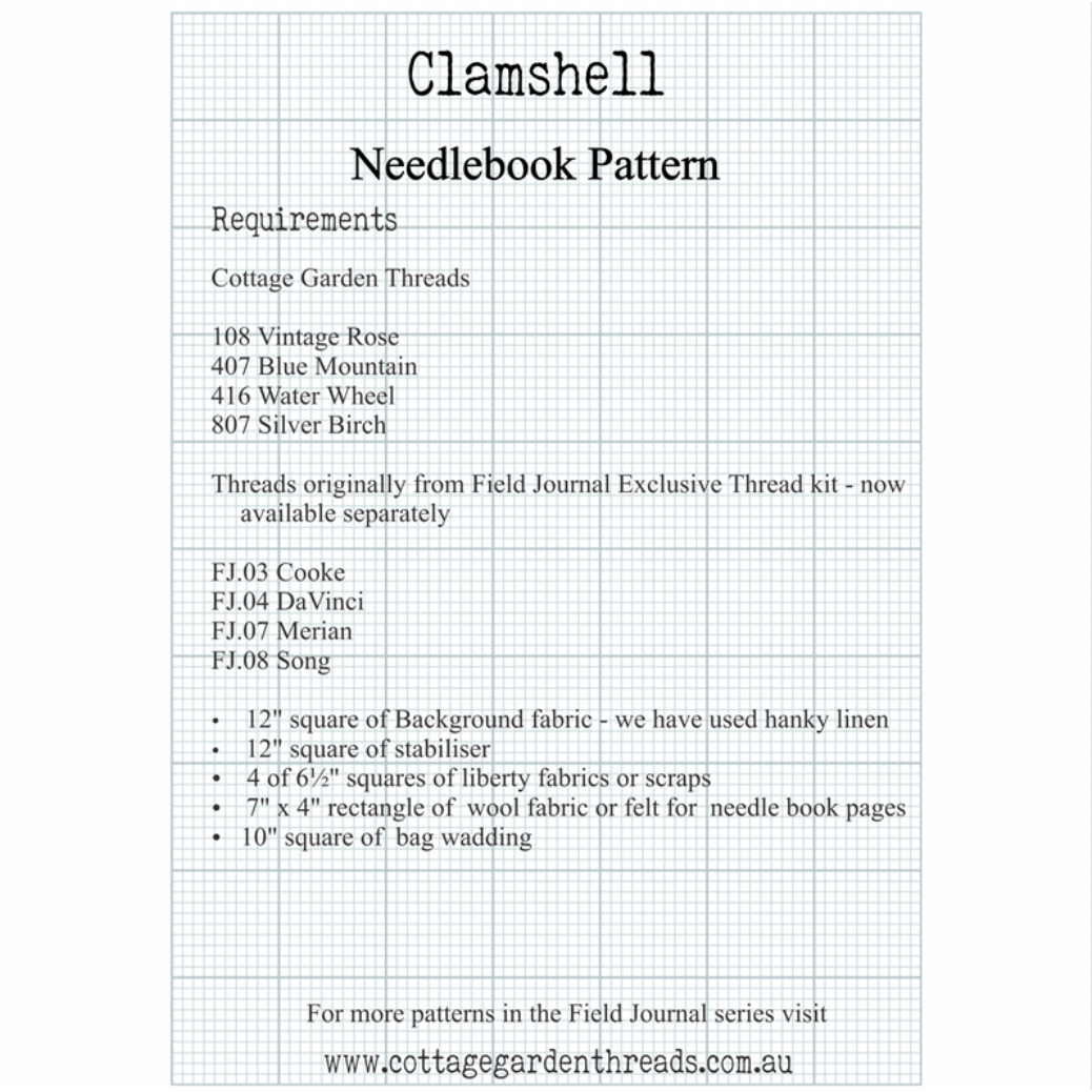 Cottage Garden Threads ~ Clamshell Notebook Pattern