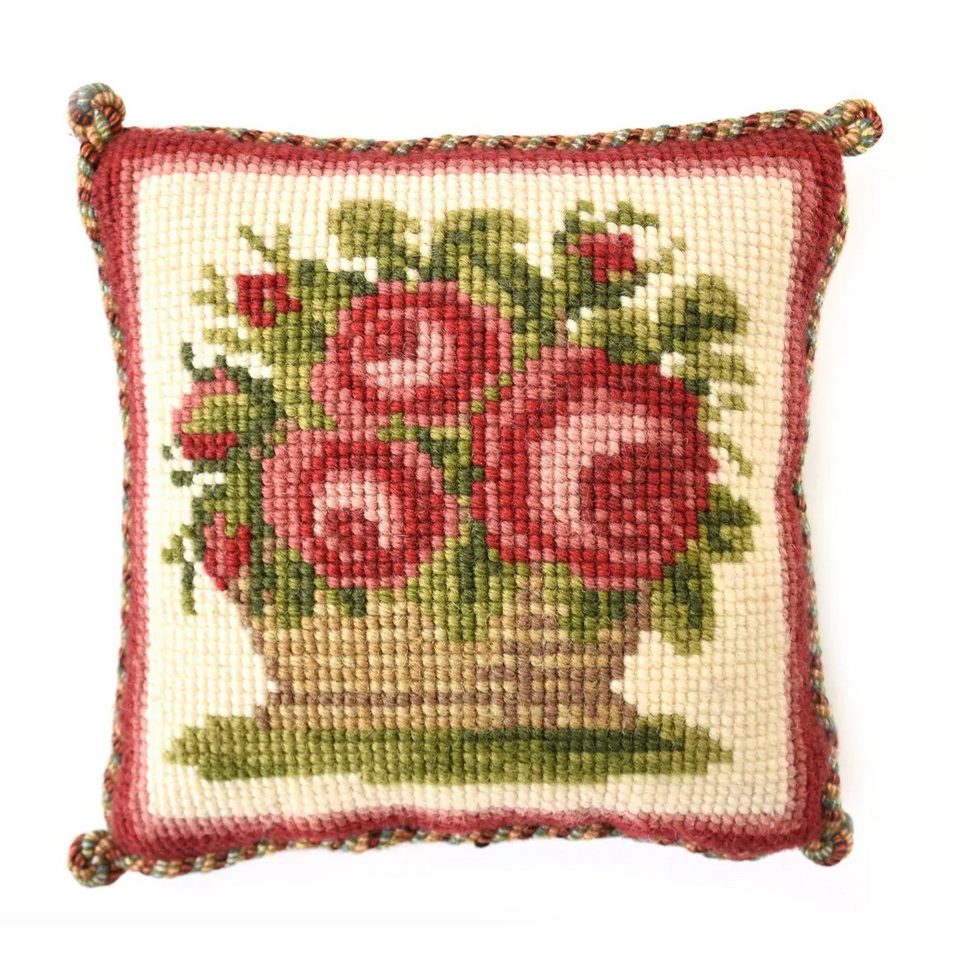Elizabeth Bradley ~ Rose Basket Mini English Needlepoint Tapestry Kit