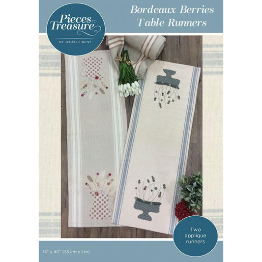 Pieces to Treasure ~ Bordeaux Berries Table Runners Applique Pattern