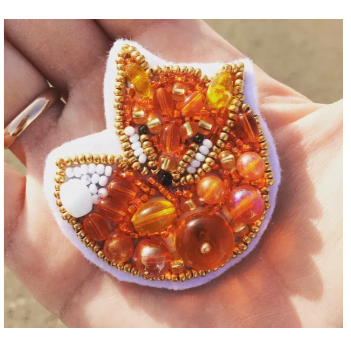Beadwork Brooch Kit ~ Fox