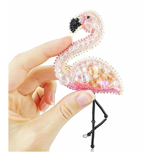 Beadwork Brooch Kit ~ Flamingo