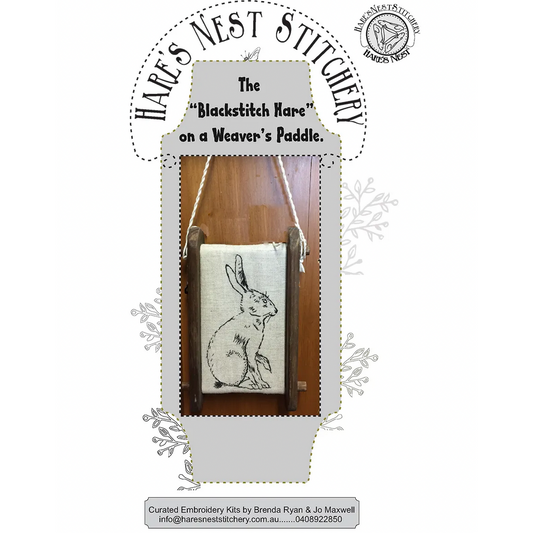Cottage Garden Threads ~ Hare's Nest Stitchery ~ Blackstitch Hare Embroidery Kit