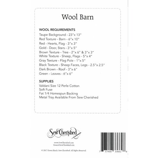 Sew Cherished ~ Wool Barn Wool Applique Pattern