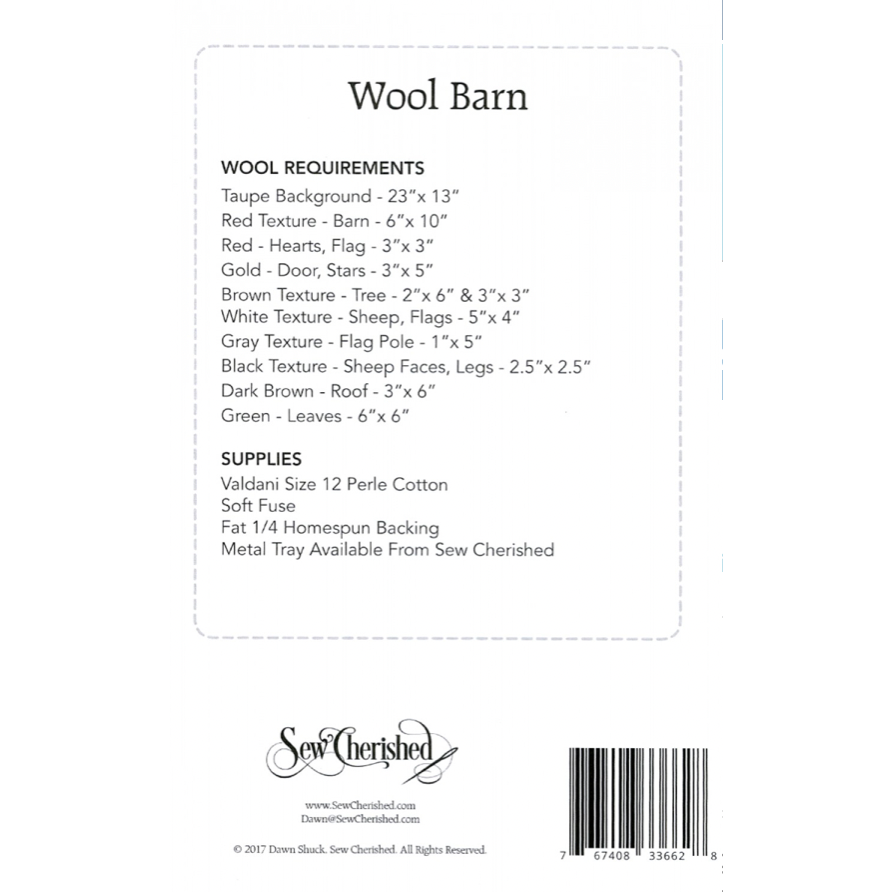 Sew Cherished ~ Wool Barn Wool Applique Pattern