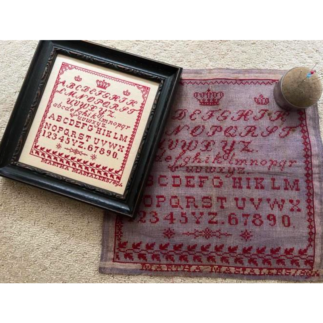 Running with Needles & Scissors ~ A Spanish Red Martha Masialers 1891 Sampler