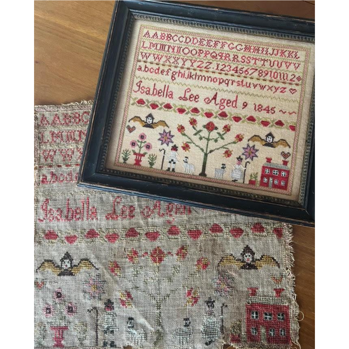 Running with Needles & Scissors ~ Isabella Lee 1845 Reproduction Sampler Market 2023