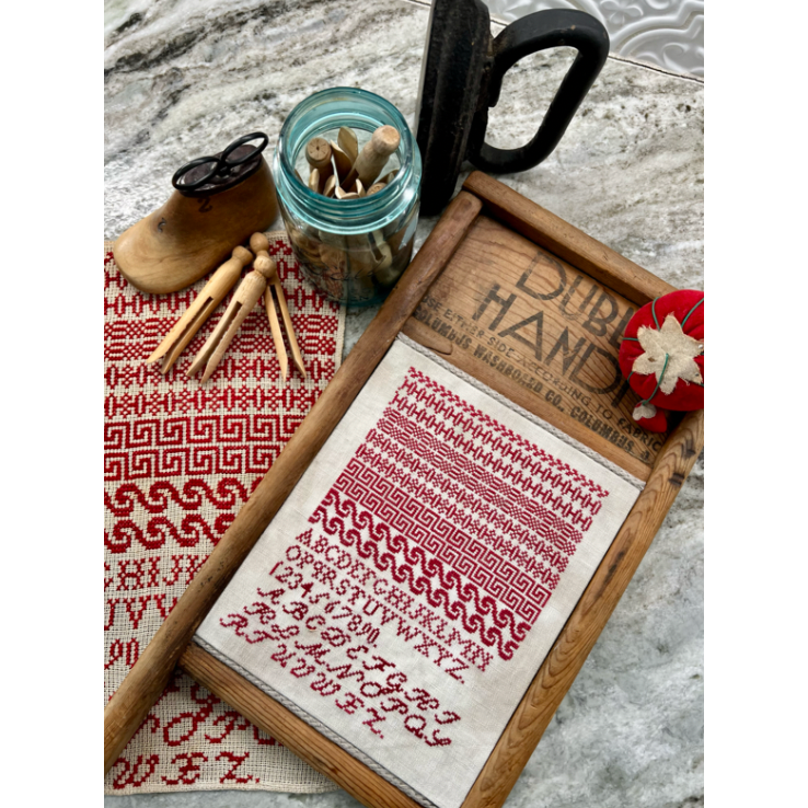 Violets & Verses ~ Flea Market Red Sampler