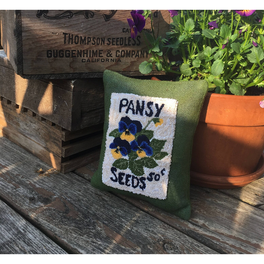 Two Old Crows ~ Pansy Punch Needle Pattern